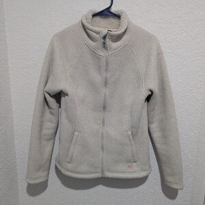 Oatmeal Heather Sherpa Lined Sweater Fleece Full Zip Women’s Medium
